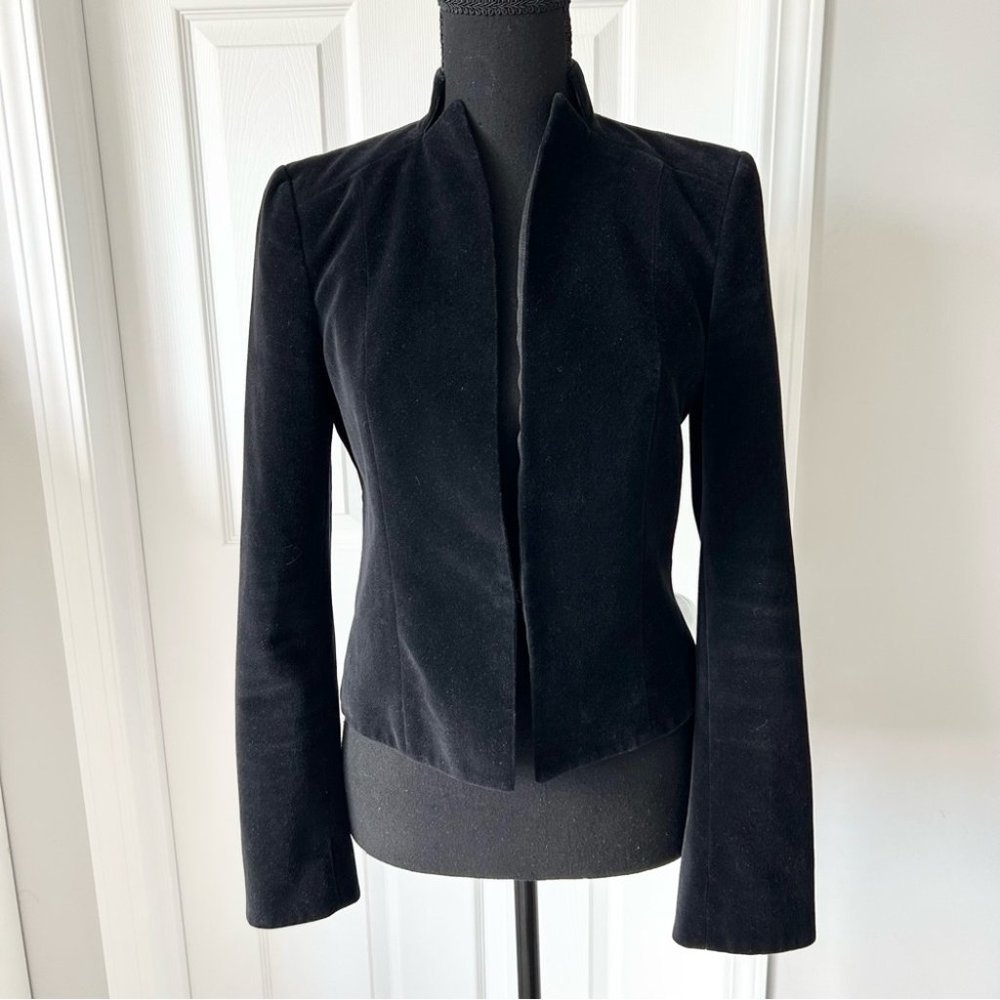 Club  Monaco Stand Collar Velvet Blazer